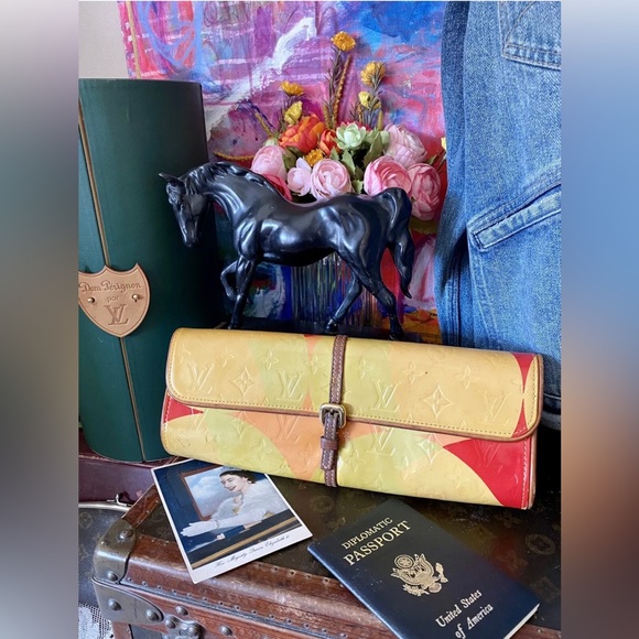 Rare Vintage LOUIS VUITTON 2000 Vernis Leather CLUTCH Handbag Designer Purse LV - Picture 13 of 13